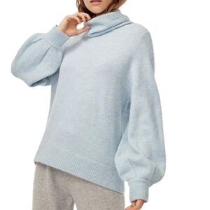 Babaton Light Blue Alpaca Blend Cowl Neck Sweater Sz XS